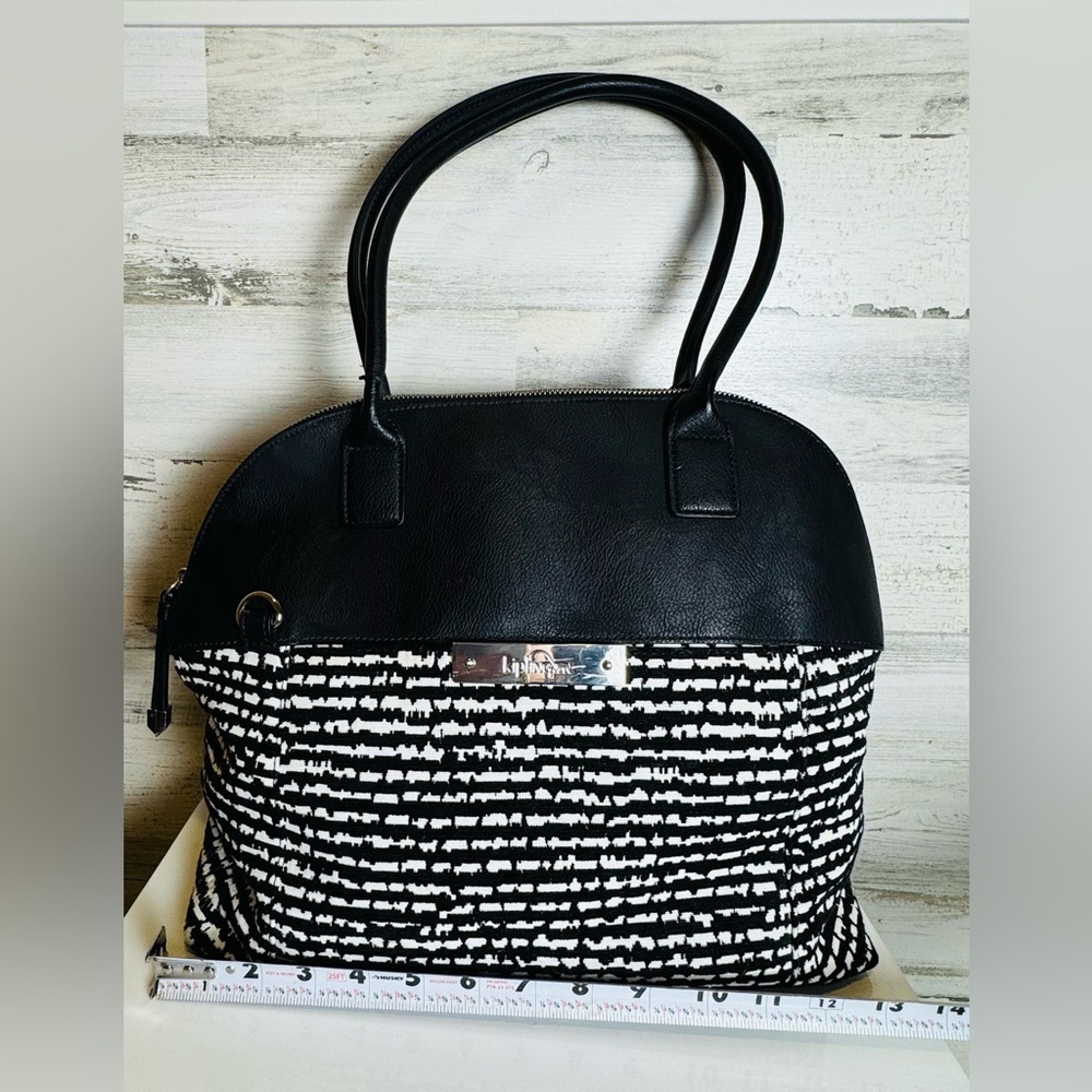 Kipling Satchel Purse Kipling Black White Print Dome Shoulder Purse Bag Satchel